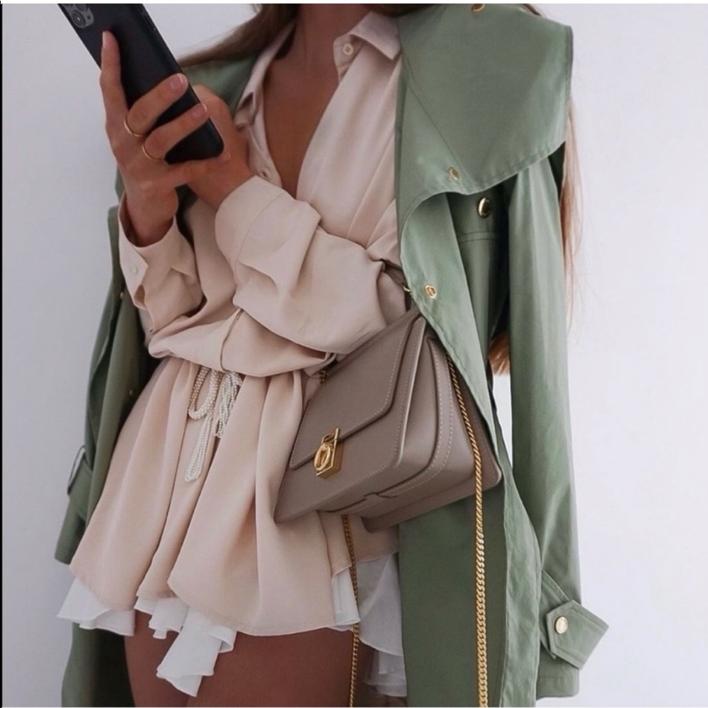 NWT ZARA Satin Effect Shirt Dress